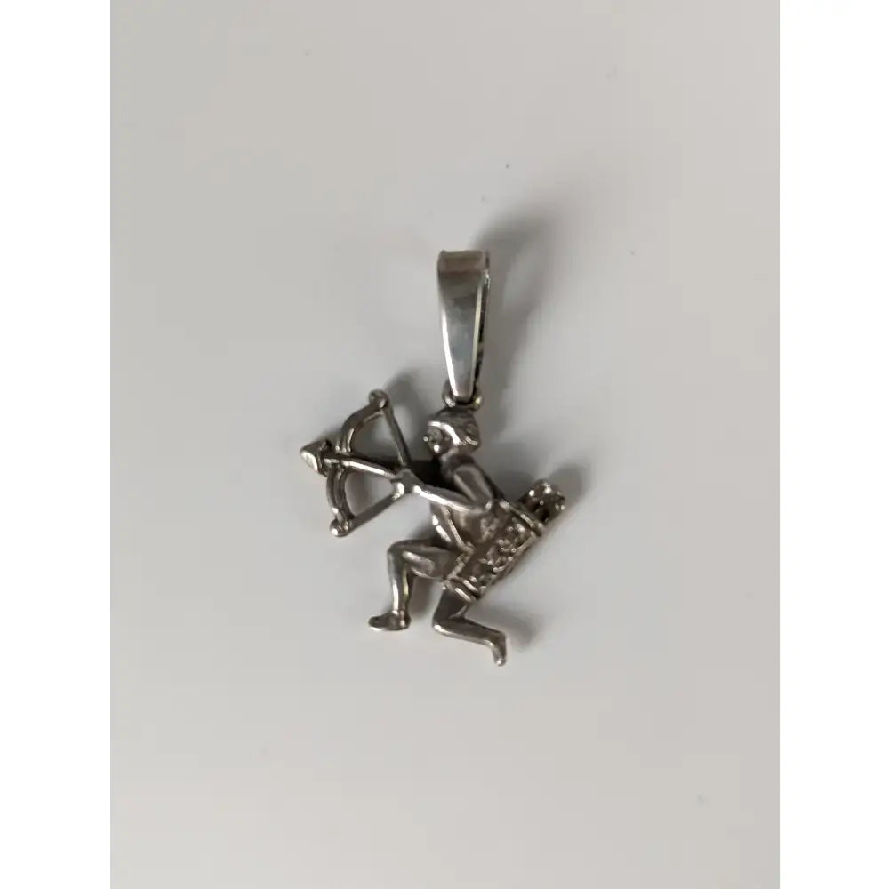 Silver steed archer silver pendant with detailed archer figure bow and quiver perfect equestrian jewelry