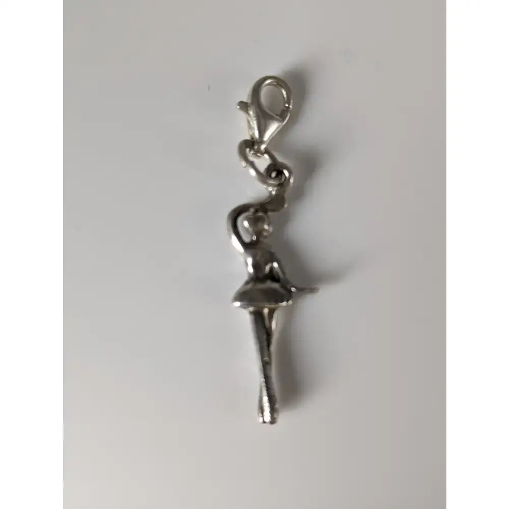 Silver steed ballet dancer silver charm with clasp and chain in shiny silver perfect for ballet fans