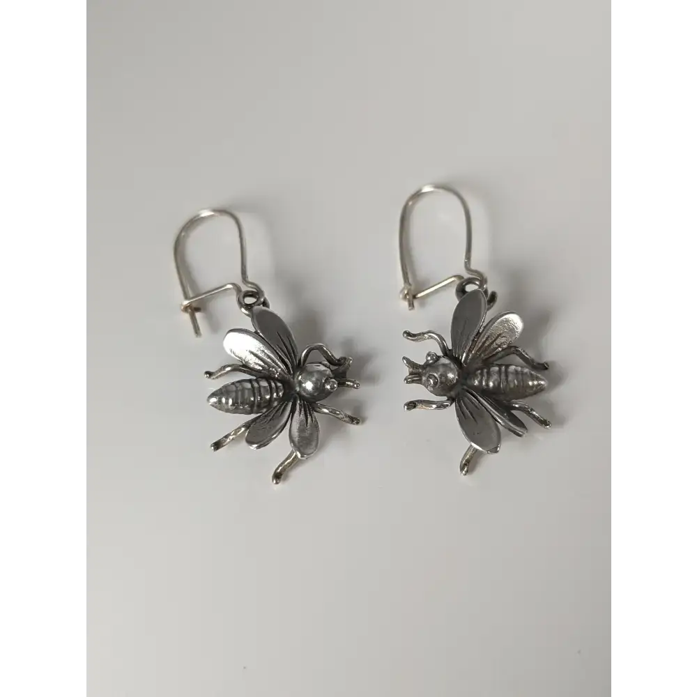 Silver Steed Bee Dropped Earrings Earrings