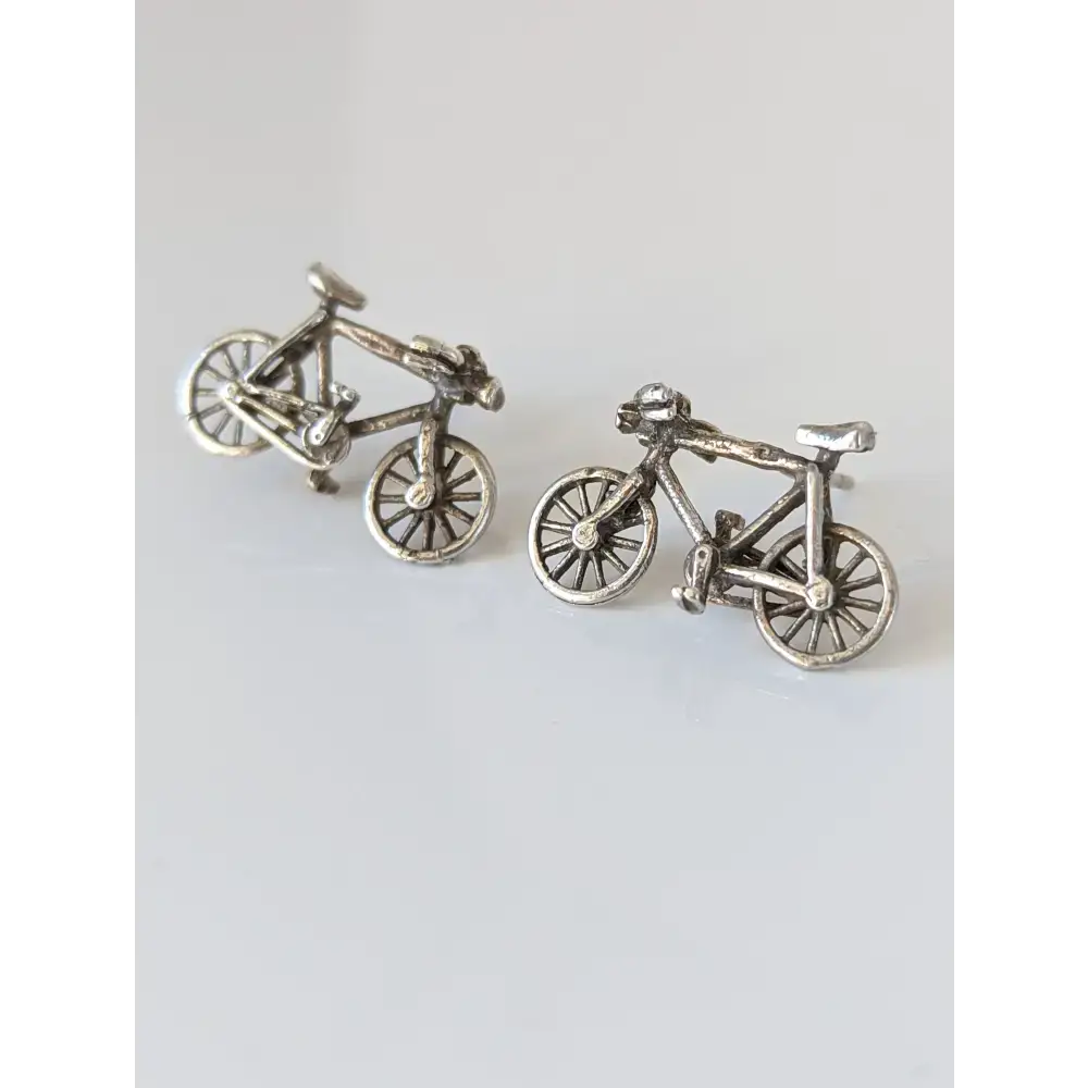 Silver Steed Bicycles Stud Earrings Earrings
