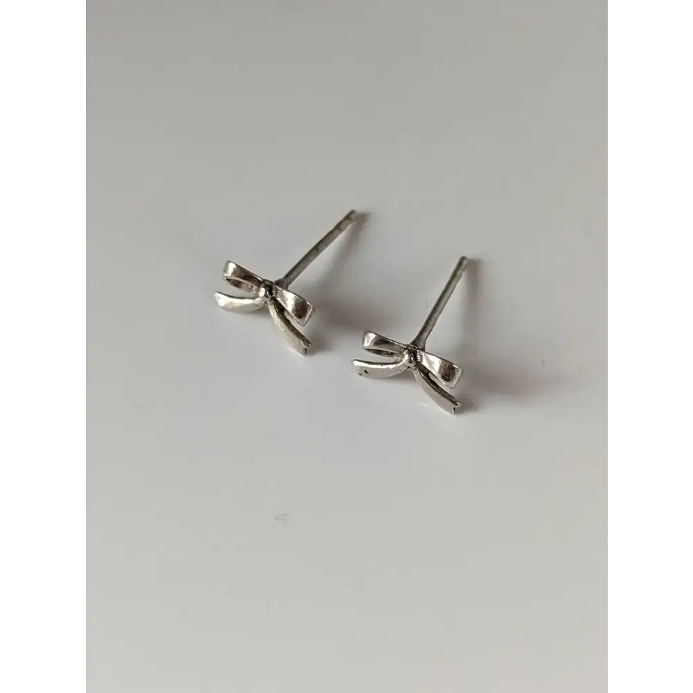 Silver Steed Bow Stud Earrings Earrings