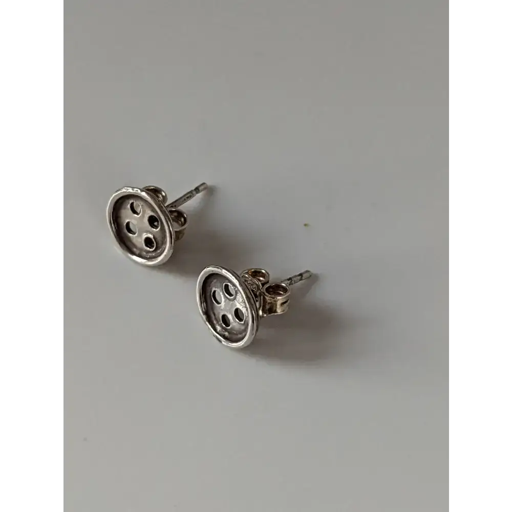 Silver Steed Button Stud Earrings Earrings