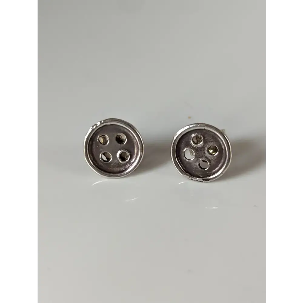 Silver Steed Button Stud Earrings Earrings