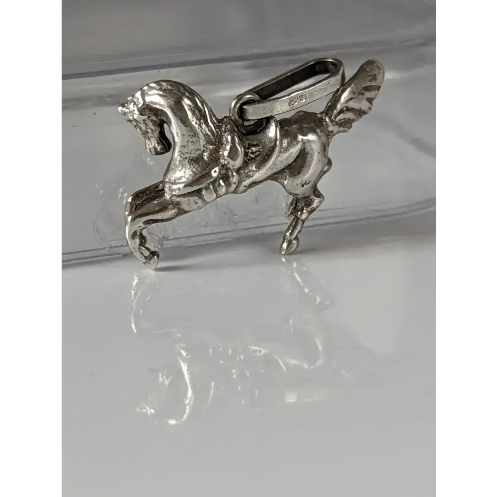 Silver Steed Carousel Horse Silver Pendant Pendant