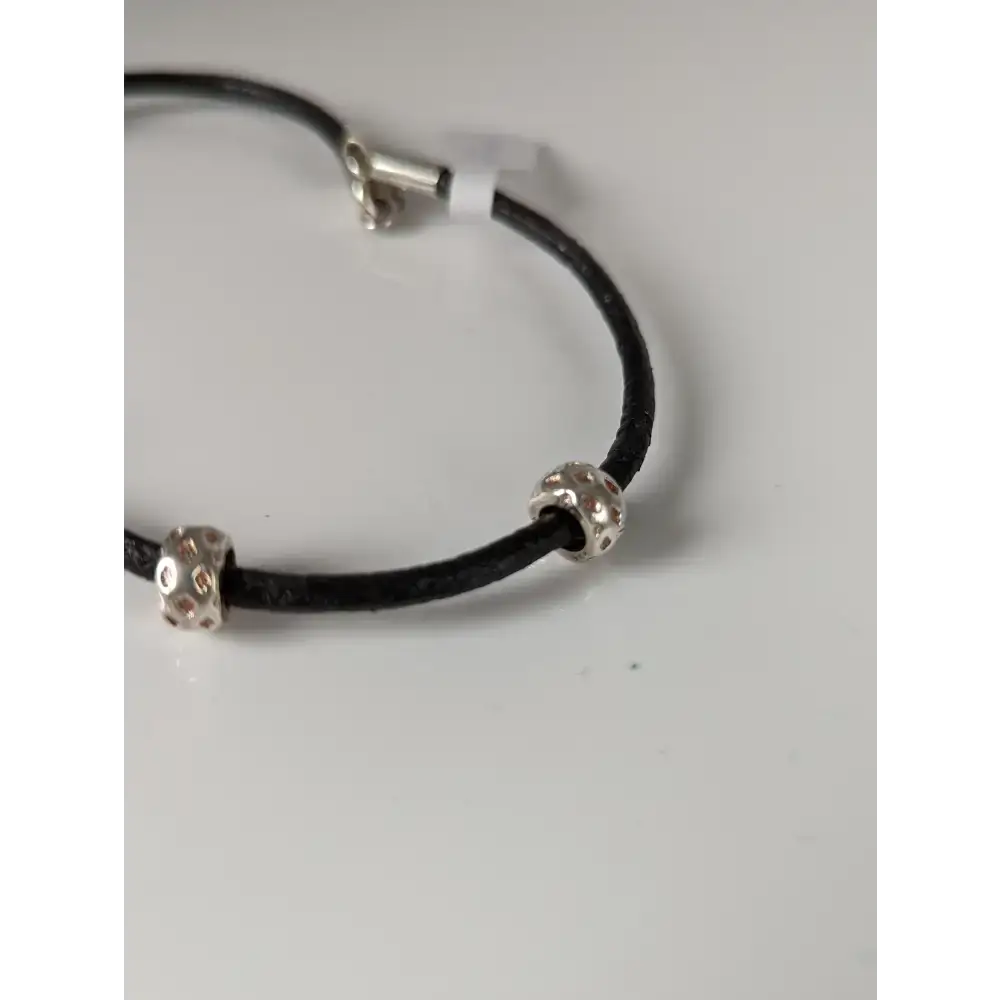 Silver Steed Silver Charms on Leather Cord Bracelet Bracelets