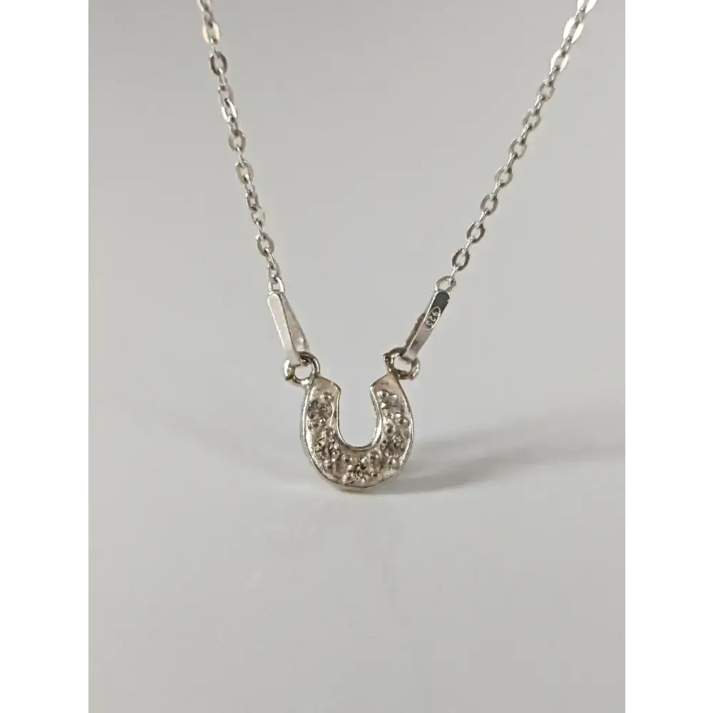 Silver Steed Crystal Horseshoe Necklace Necklaces