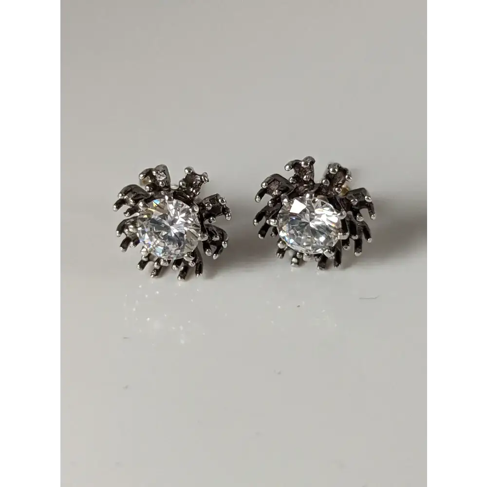 Silver Steed Crystal Sunflower Stud Earrings Earrings