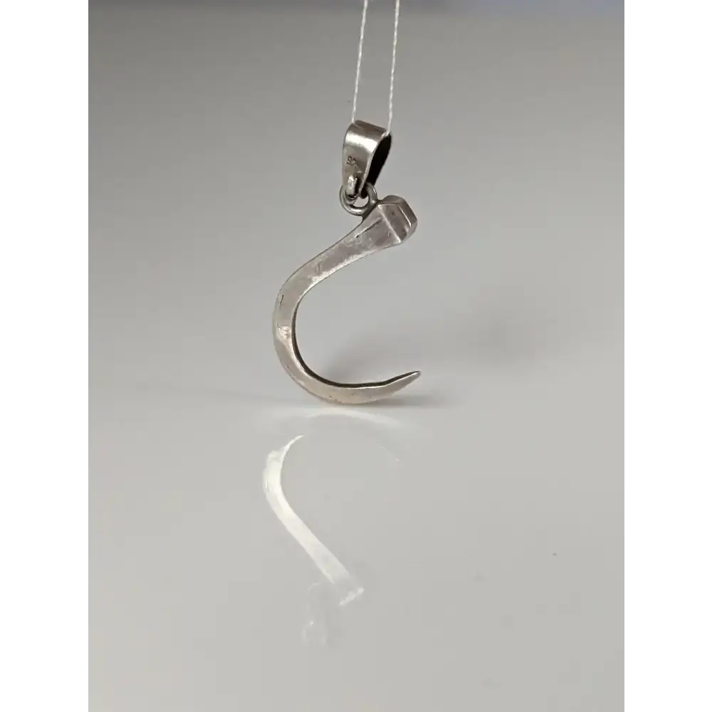 Silver Steed Curved Horseshoe Nail Silver Pendant Pendant
