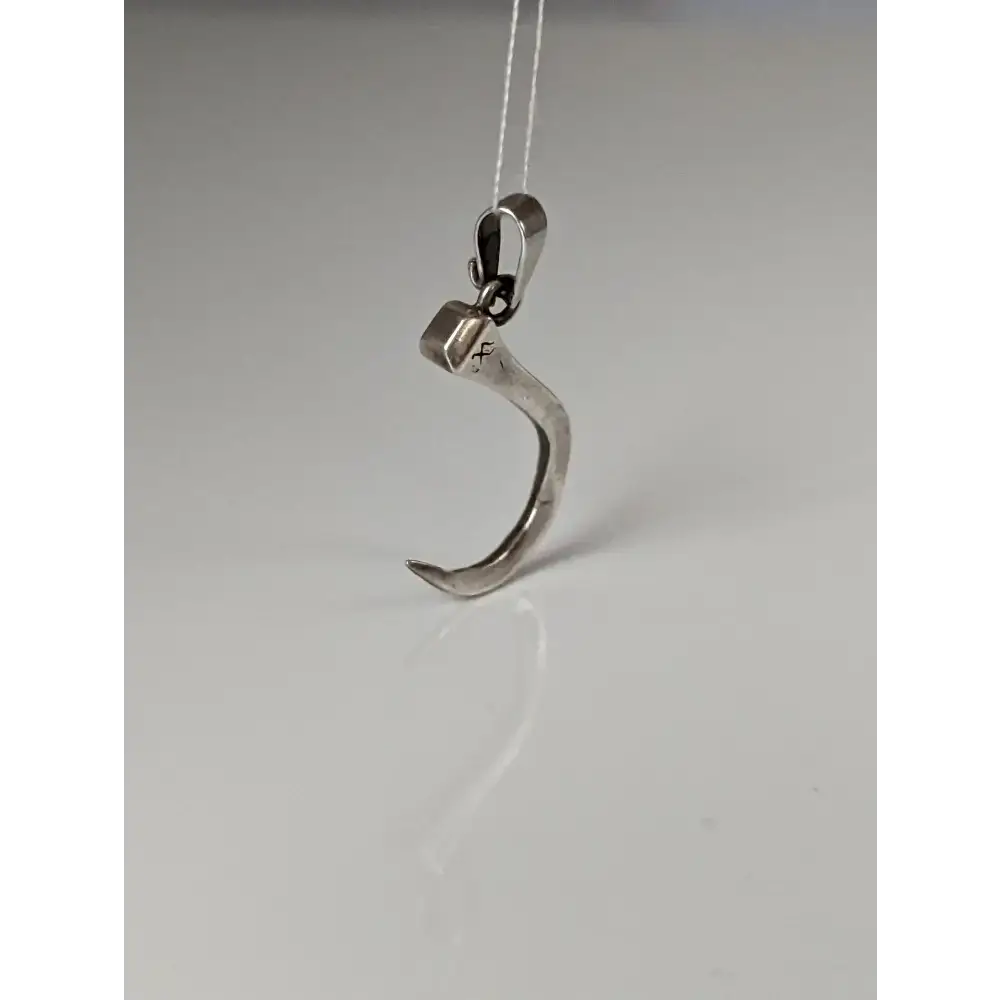 Silver Steed Curved Horseshoe Nail Silver Pendant Pendant