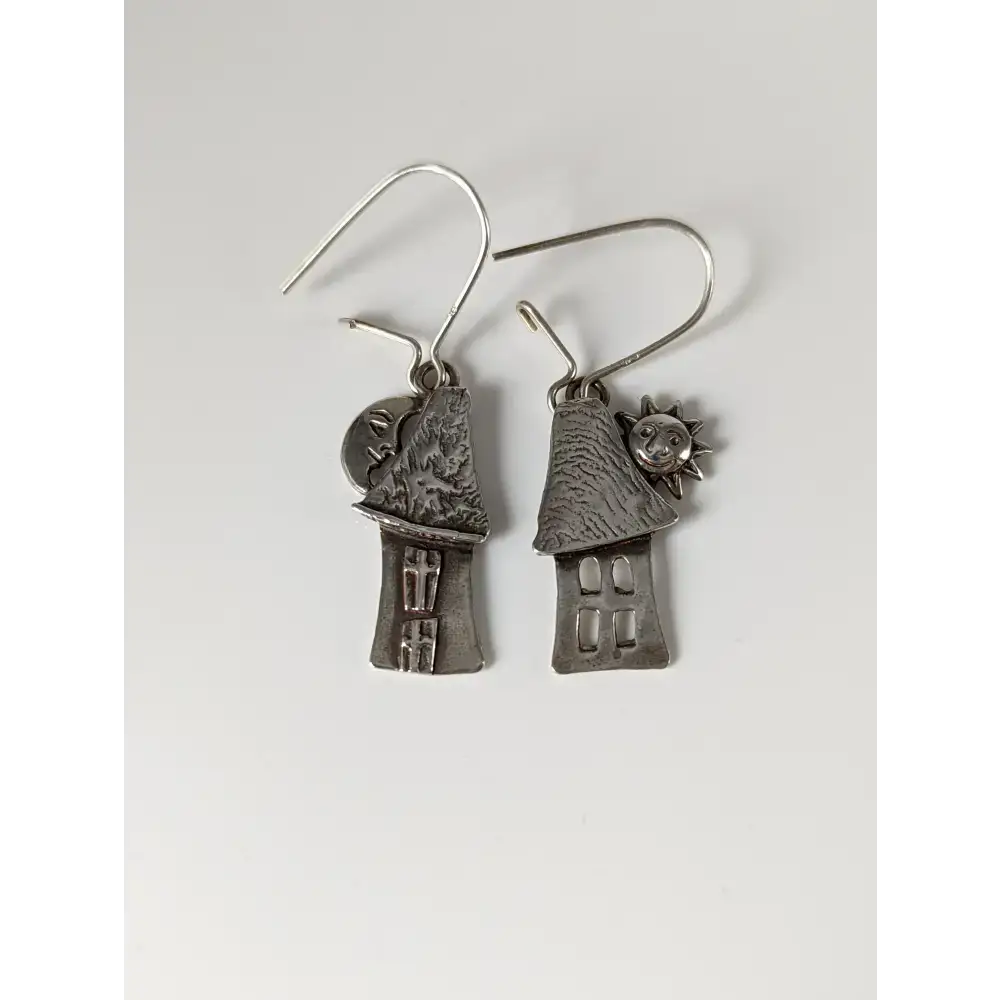 Silver Steed Day & Night House Dropped Earrings Earrings