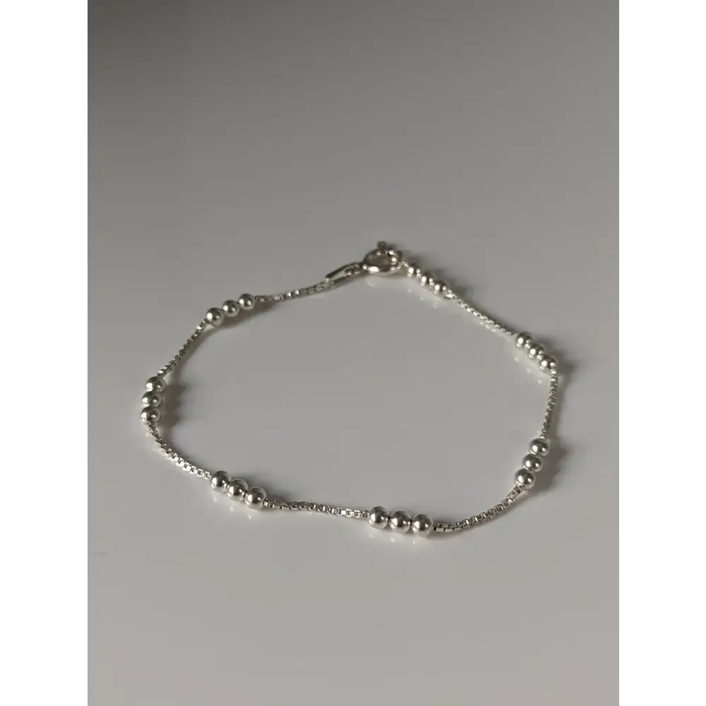 Silver Steed Delicate Ball Silver Bracelet 17.5CM Bracelets