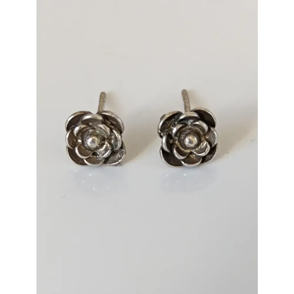 Silver Steed Delicate Rose Stud Earrings Earrings