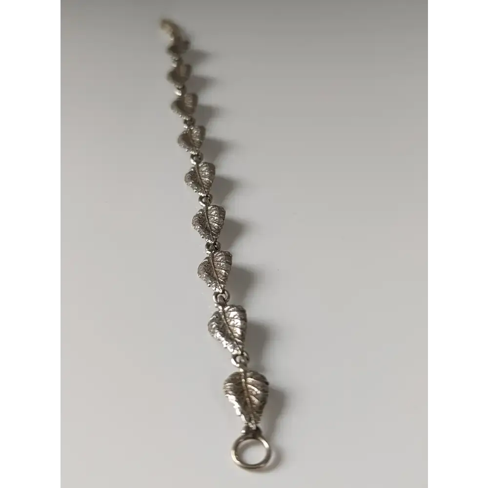 Silver Steed Detailed Leaf Silver Bracelet 15.5CM Bracelets