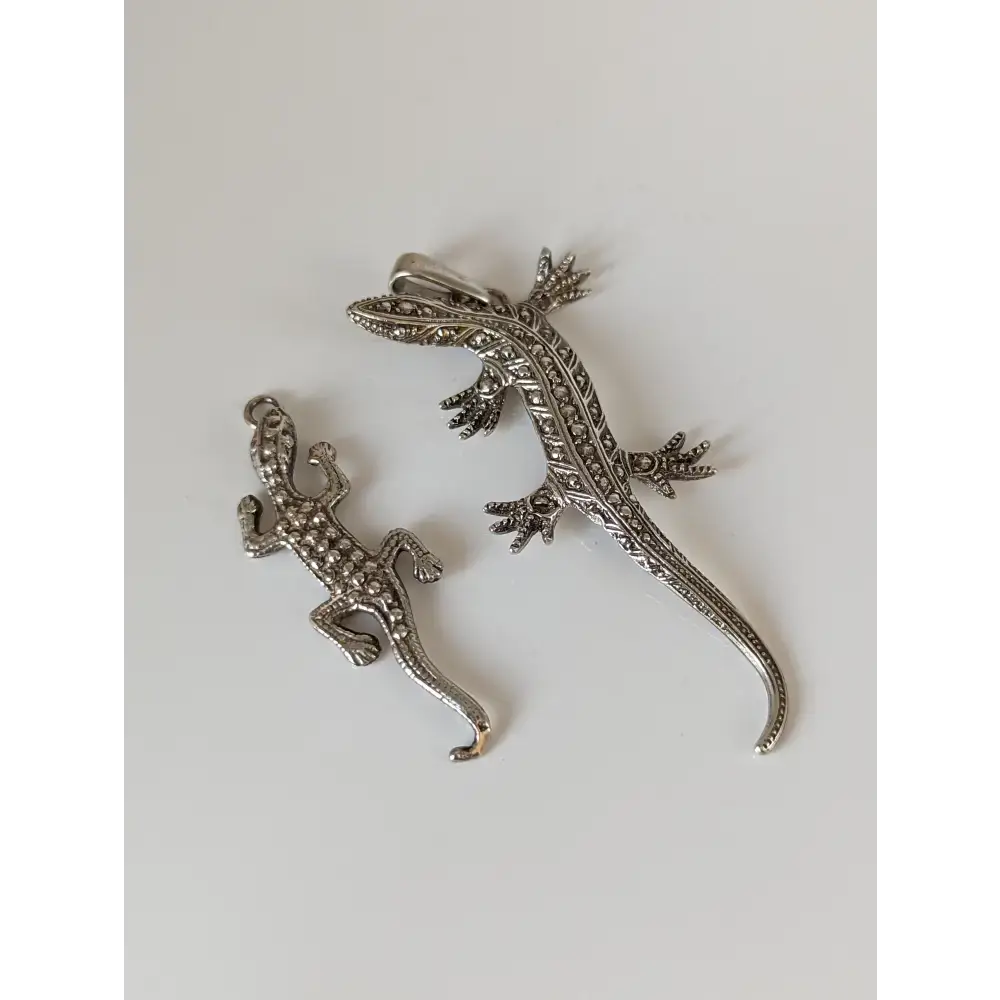 Silver Steed Detailed Lizard Silver Pendant Large Pendant