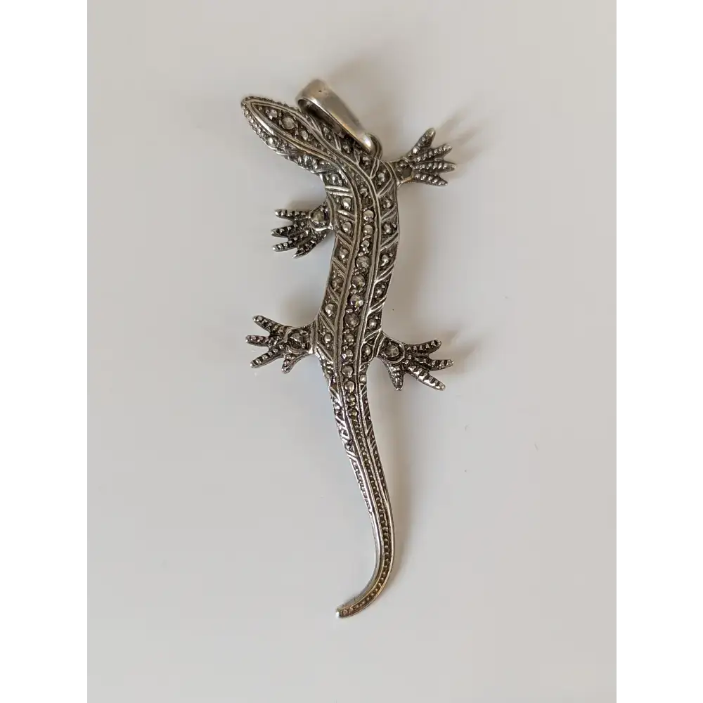 Silver Steed Detailed Lizard Silver Pendant Large Pendant