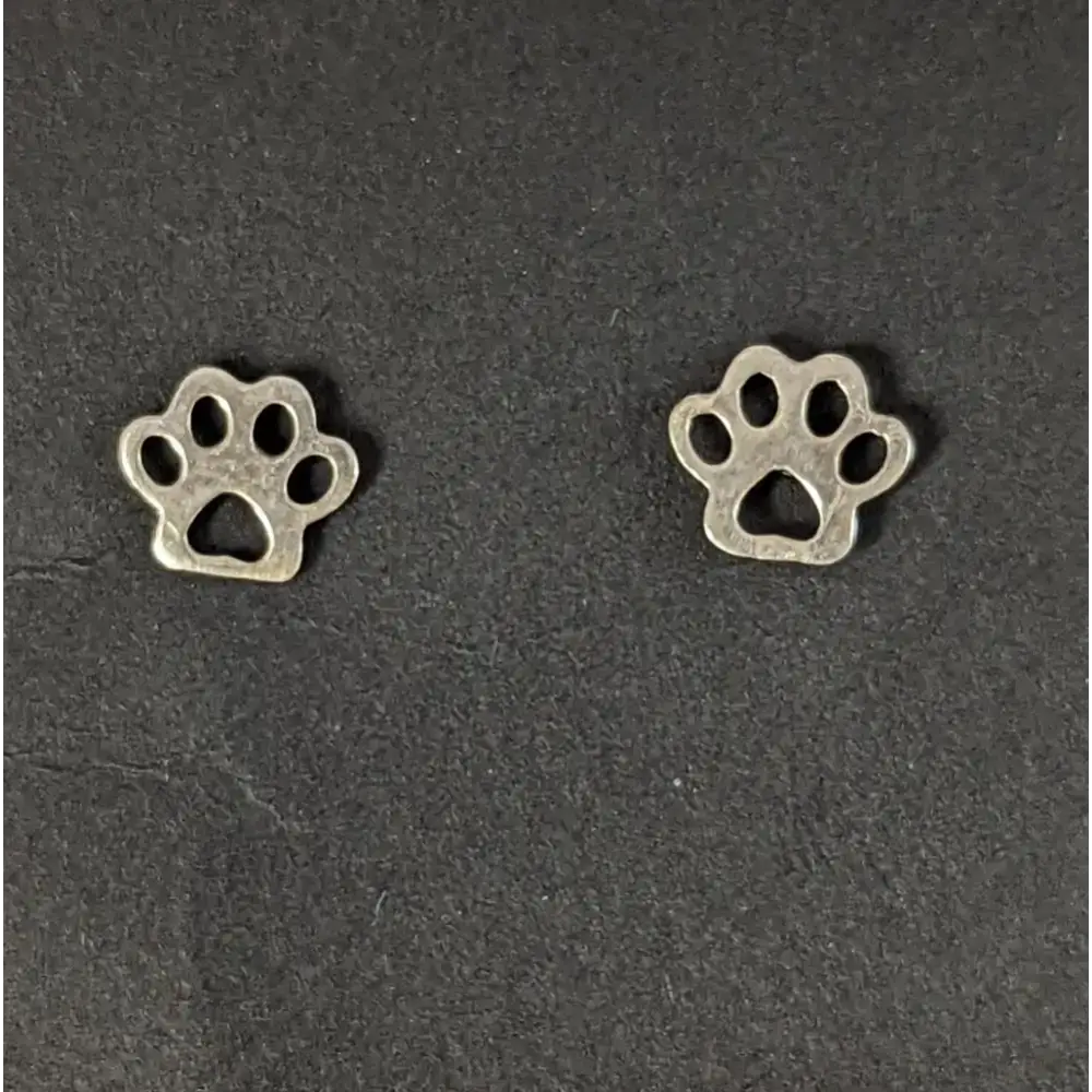 Silver Steed Silver Dog Paws 1 Stud Earrings Earrings