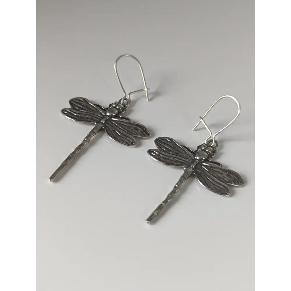 Silver Steed Dragonfly Dropped Earrings Earrings