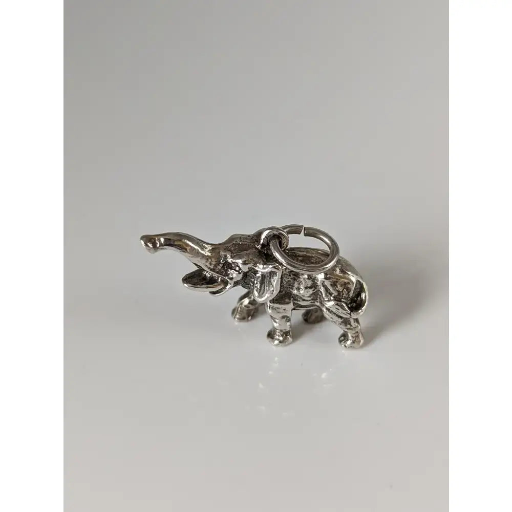 Silver steed elephant silver pendant with detailed sculpted features and polished finish perfect for equestrian jewelry fans