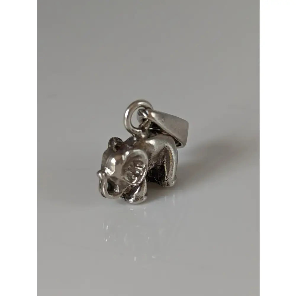 Silver steed elephant silver pendant featuring a detailed silver elephant charm with polished metallic finish perfect for equestrian jewelry