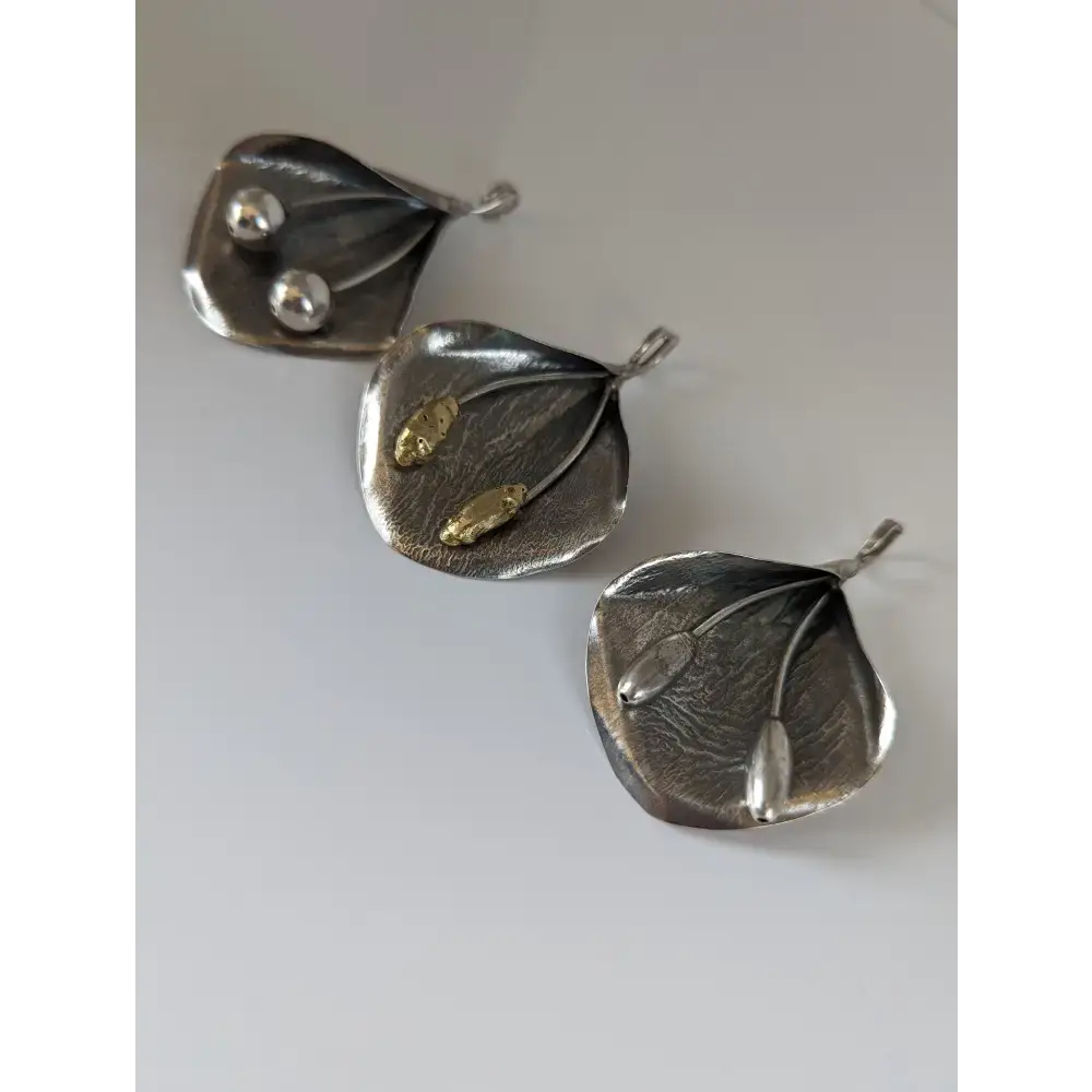 Silver Steed Extravagant Leaf & Stems Silver Pendant Gold Pendant