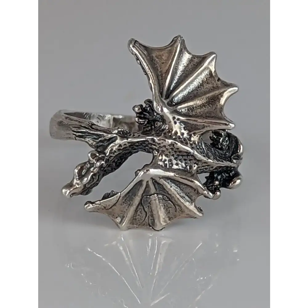 Silver Steed Fantasy Dragon Ring P Rings