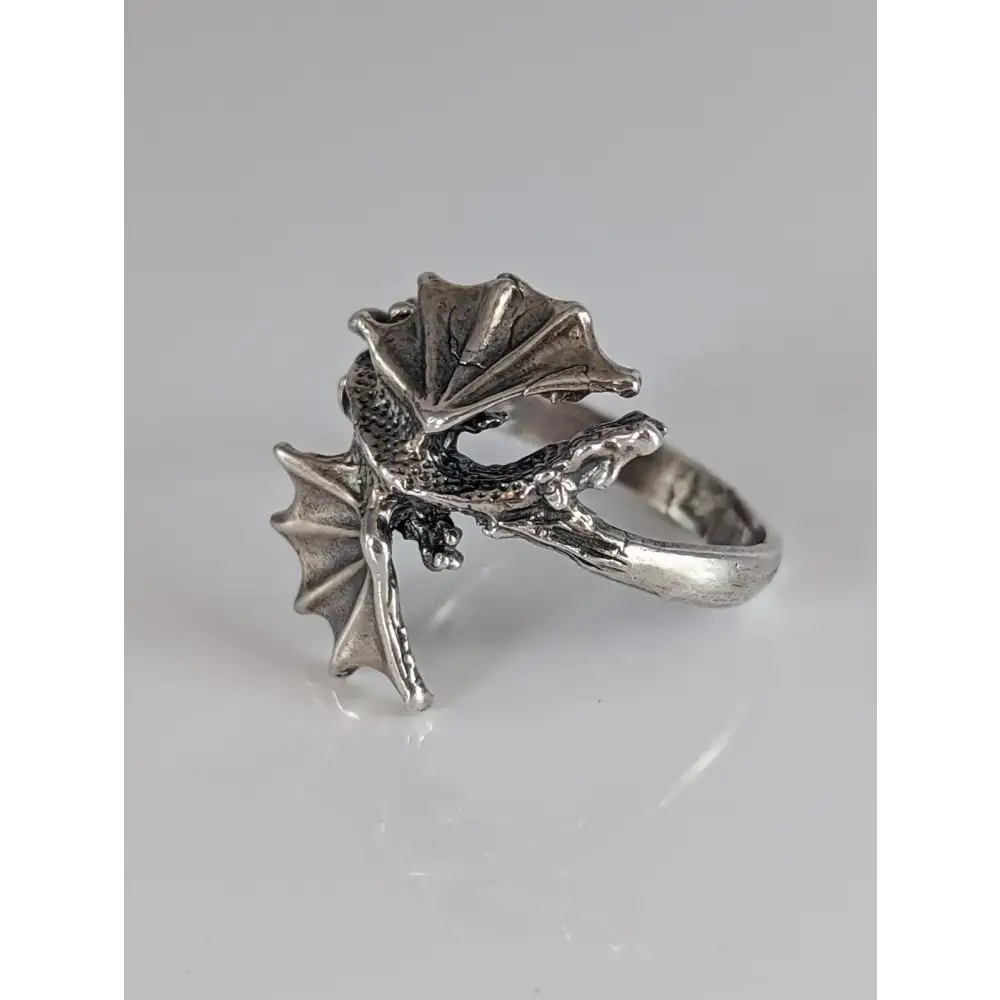 Silver Steed Fantasy Dragon Ring P Rings