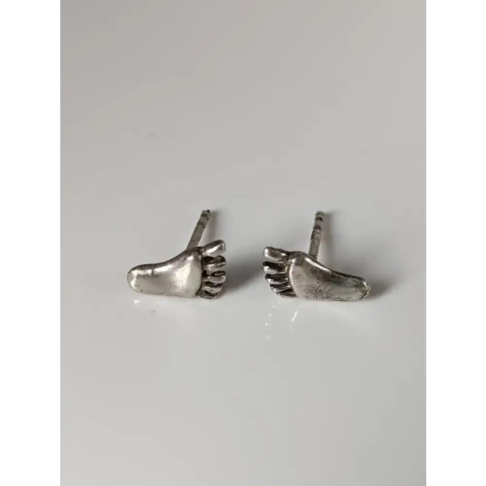 Silver Steed Feet Stud Earrings Earrings