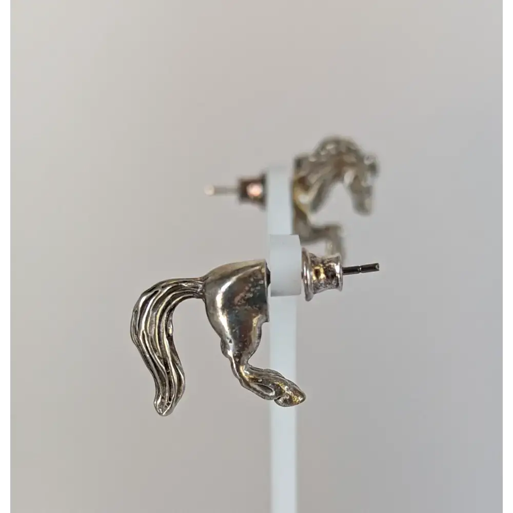 Silver Steed Front and Hind Horse Studs Earrings Earrings