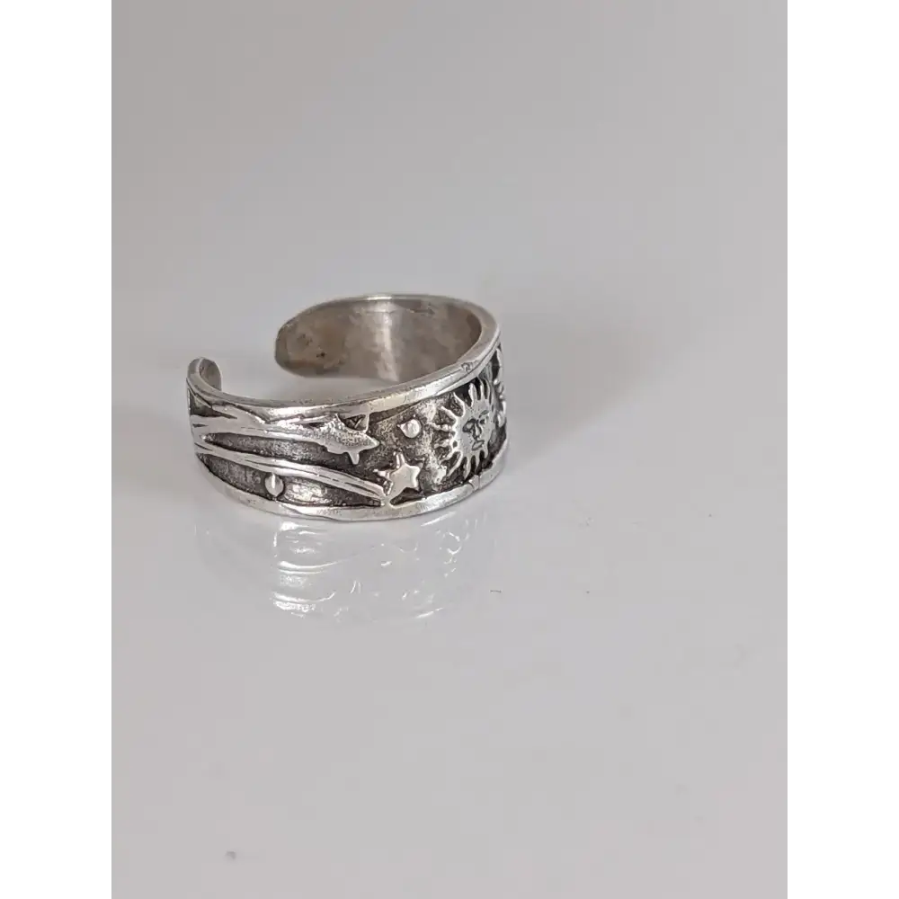 Silver Steed Galaxy Adjustable Silver Band Rings