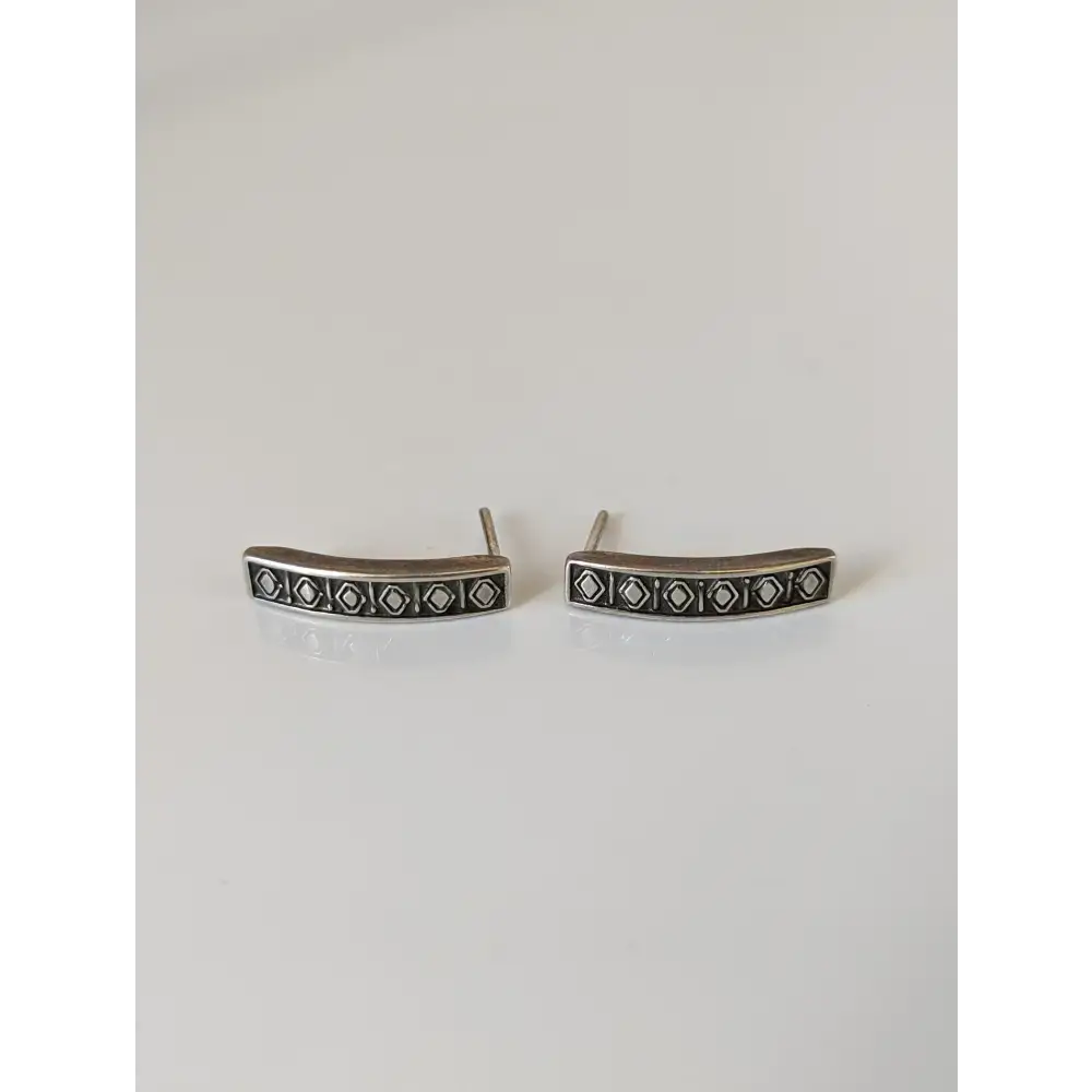 Silver Steed Greek Motive Stud Earrings Earrings