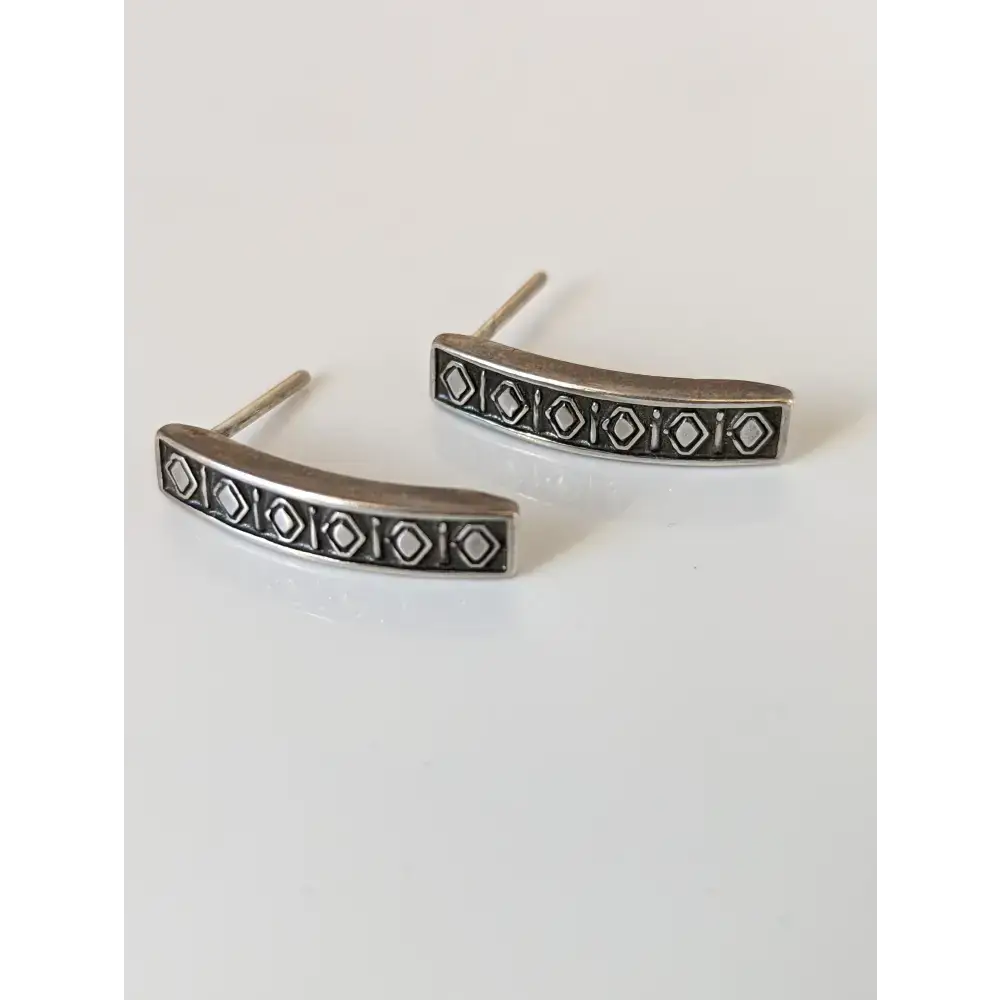 Silver Steed Greek Motive Stud Earrings Earrings