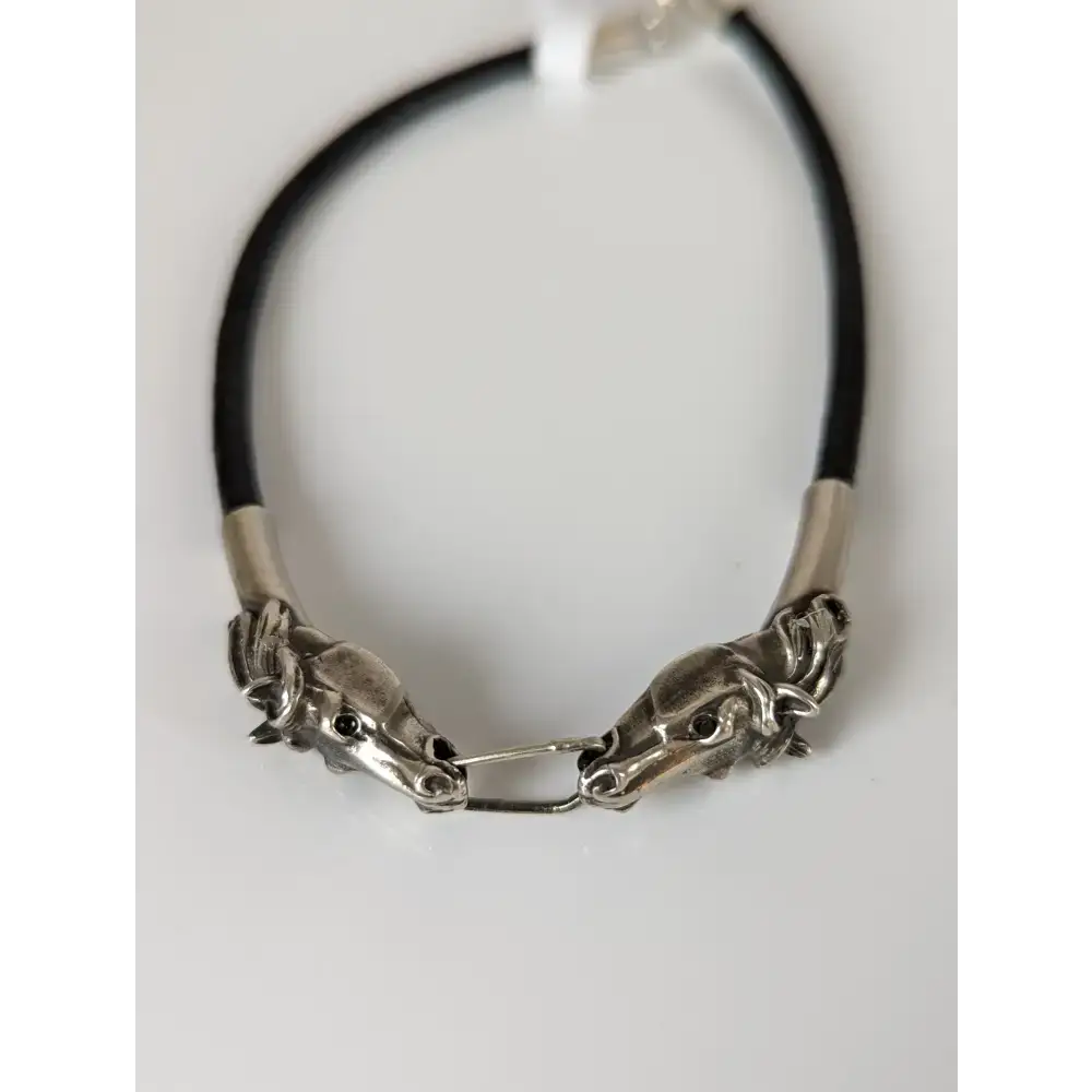 Silver Steed Horse Head Link Bracelet Grey 20cm Bracelets