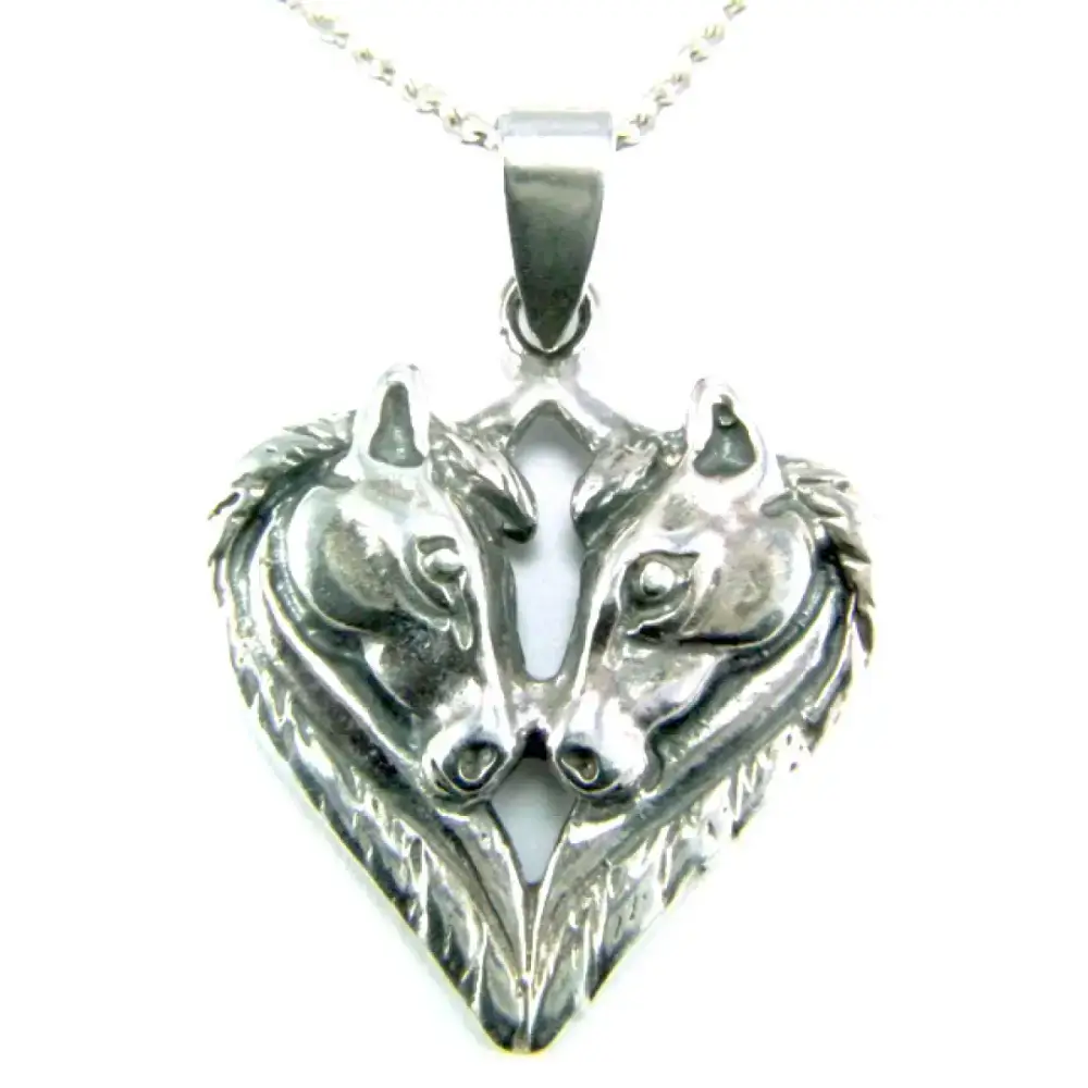 Silver Steed Horse Heart pendant pendant
