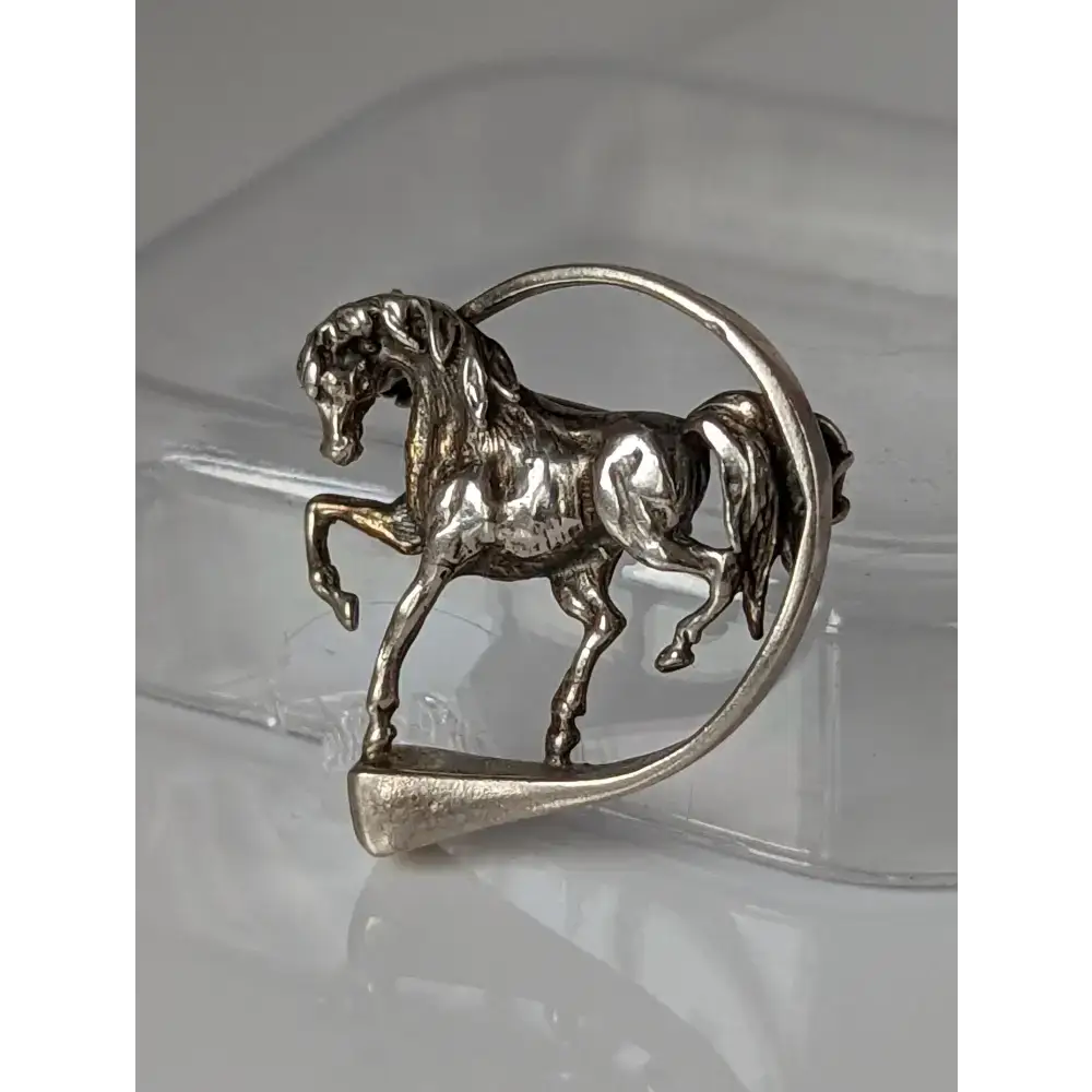 Silver Steed Horse Within Hoofnail Silver Brooch / Stock Tie Pin Brooches