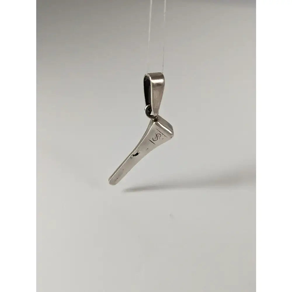 Silver steed horseshoe nail silver pendant in metal with engraved logo designed as a silver pendant