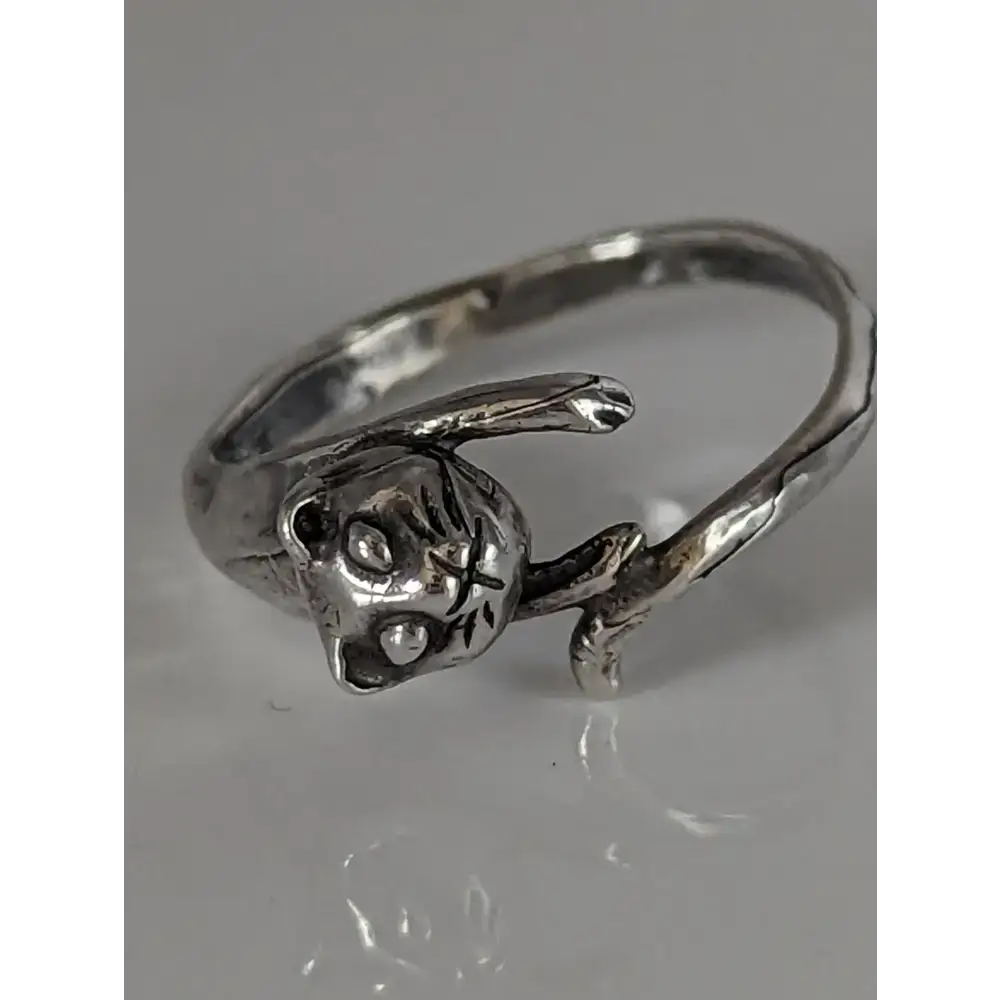 Silver Steed Jumping Cat Silver Ring R Rings