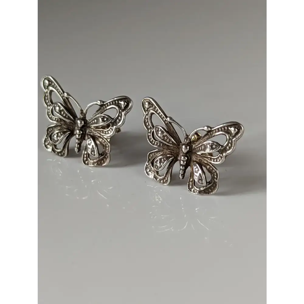 Silver Steed Large Butterfly Stud Earrings Earrings