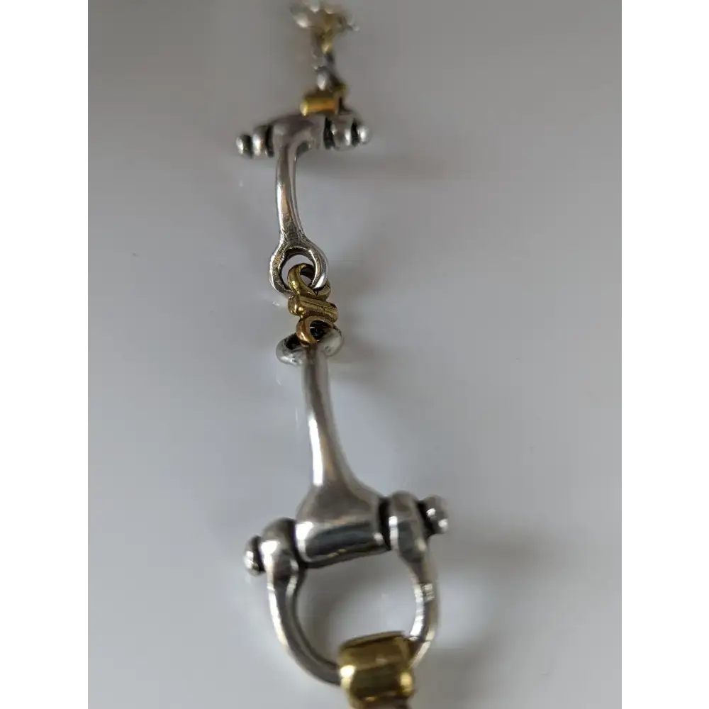 Silver Steed Large Two Tone Silver French Link Snaffle Bracelet Bracelets