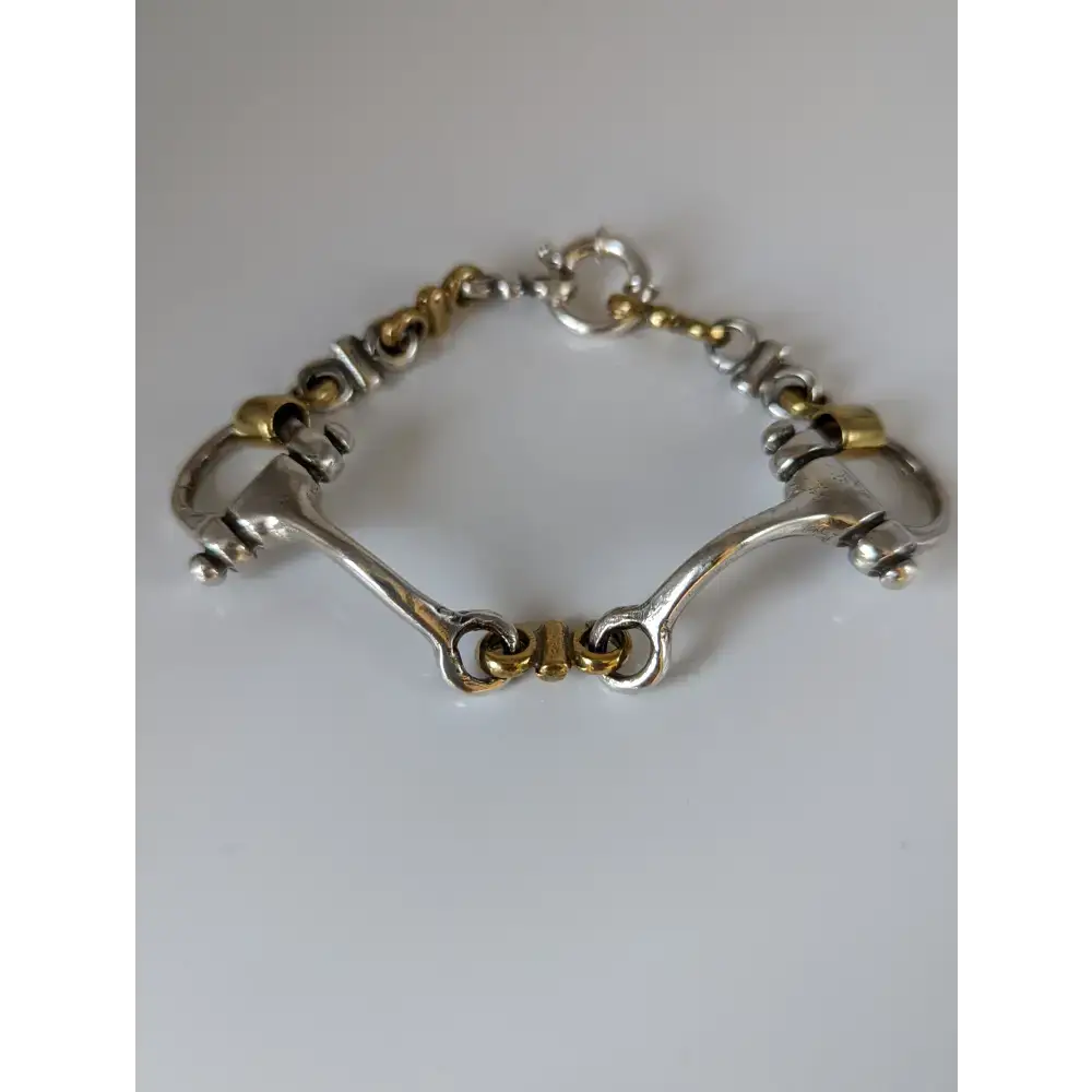 Silver Steed Large Two Tone Silver French Link Snaffle Bracelet Bracelets