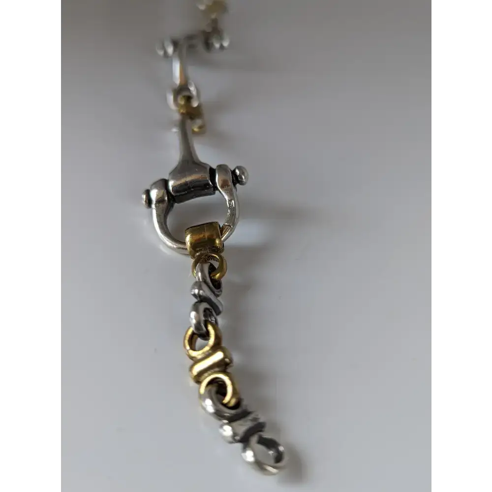 Silver Steed Large Two Tone Silver French Link Snaffle Bracelet Bracelets