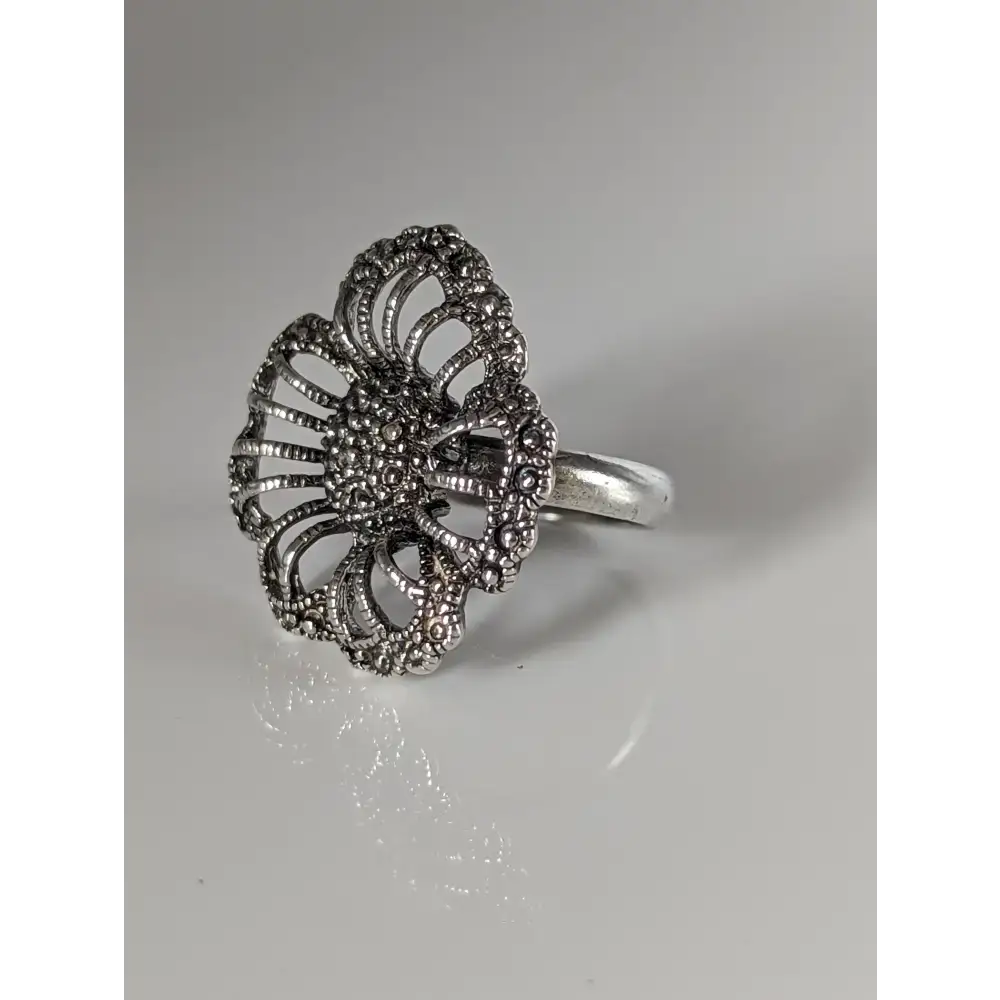Silver Steed Large Unique Flower Handmade Silver Ring N Rings