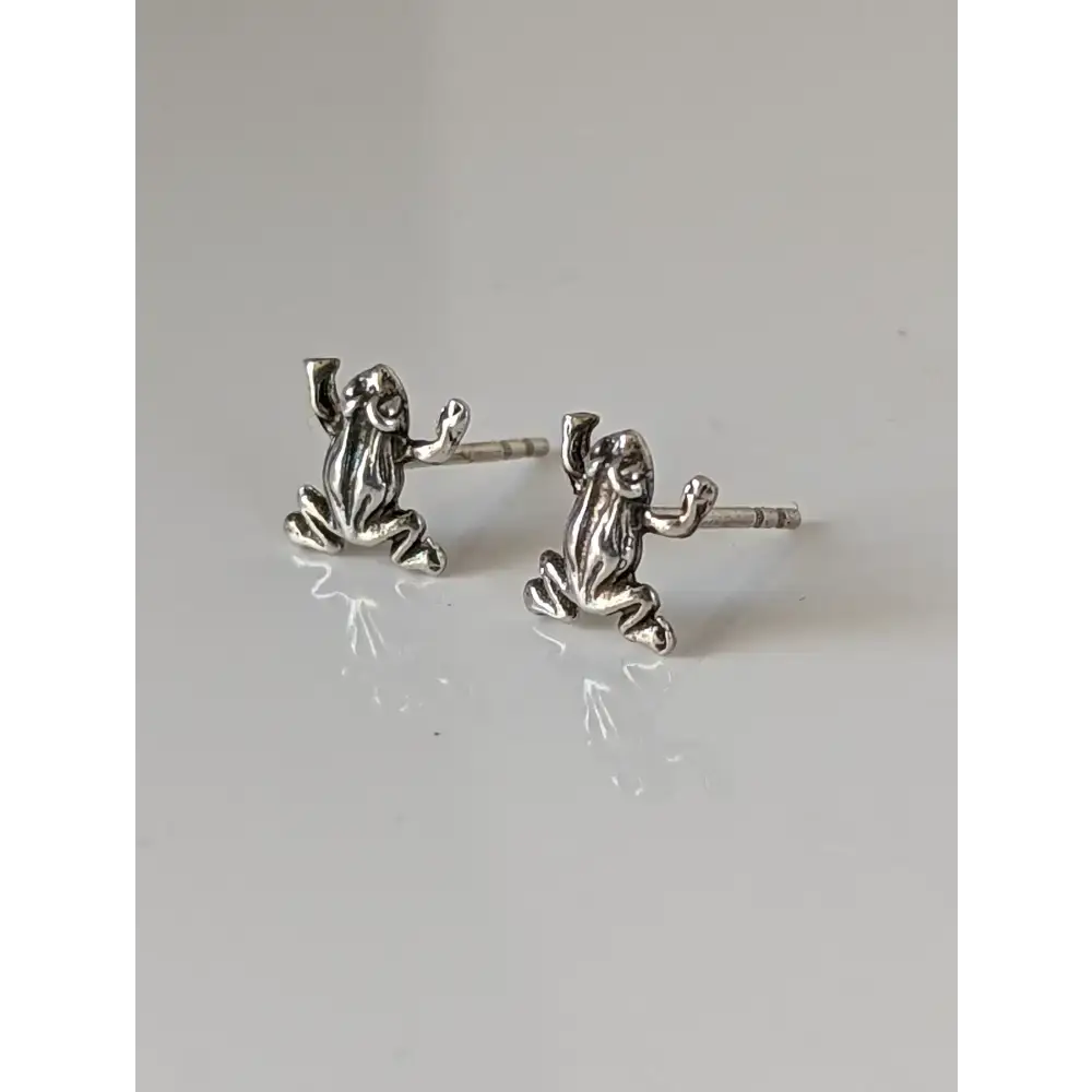 Silver Steed Leap Frog Stud Earrings Earrings