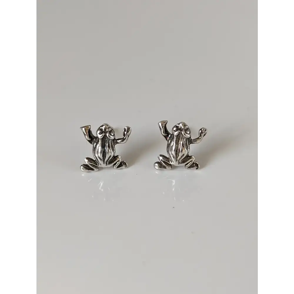 Silver Steed Leap Frog Stud Earrings Earrings