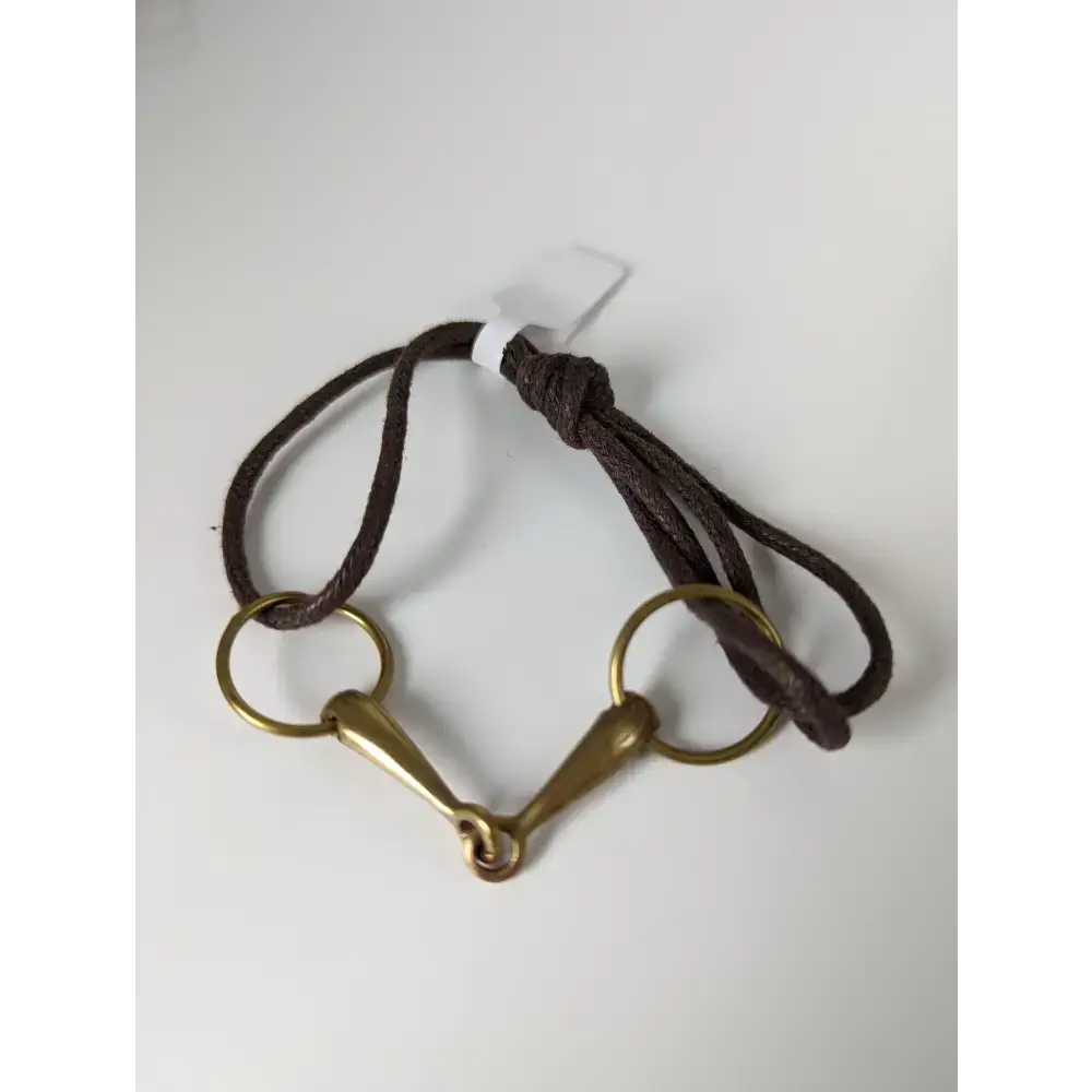Silver Steed Leather Brass Snaffle Cord Bracelet Dark Brown Bracelets