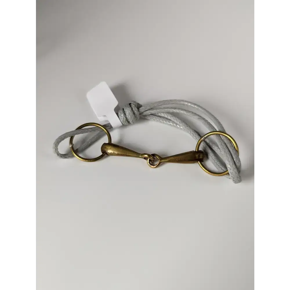 Silver Steed Leather Brass Snaffle Cord Bracelet Grey Bracelets