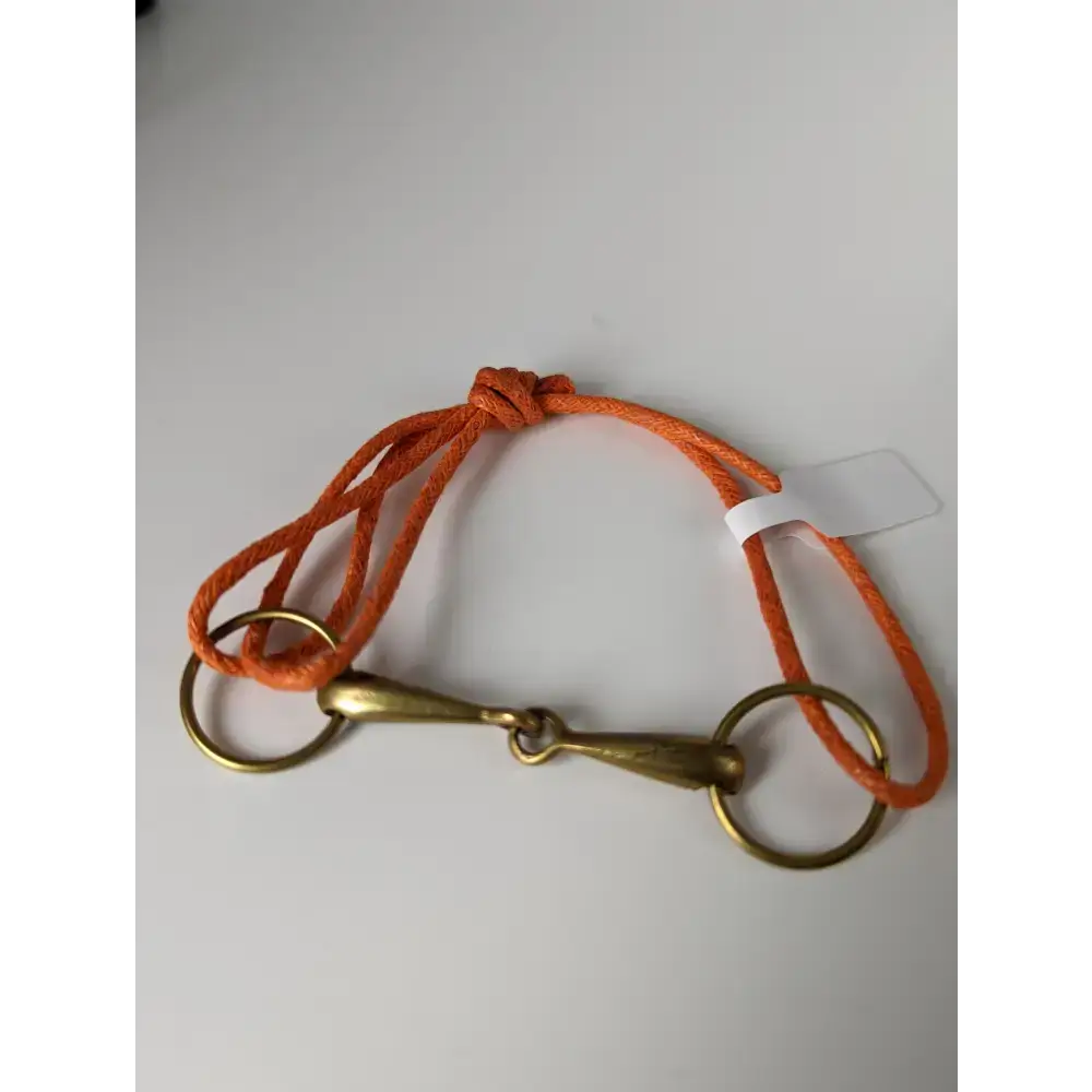Silver Steed Leather Brass Snaffle Cord Bracelet Orange Bracelets