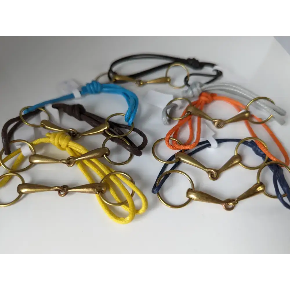 Silver Steed Leather Brass Snaffle Cord Bracelet Yellow Bracelets