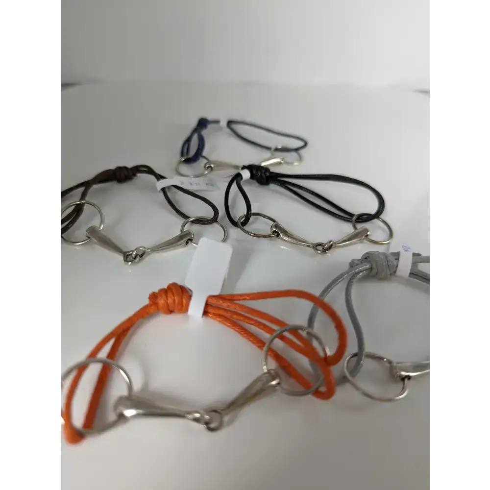 Silver Steed Leather Silver Snaffle Cord Bracelet Black Bracelets