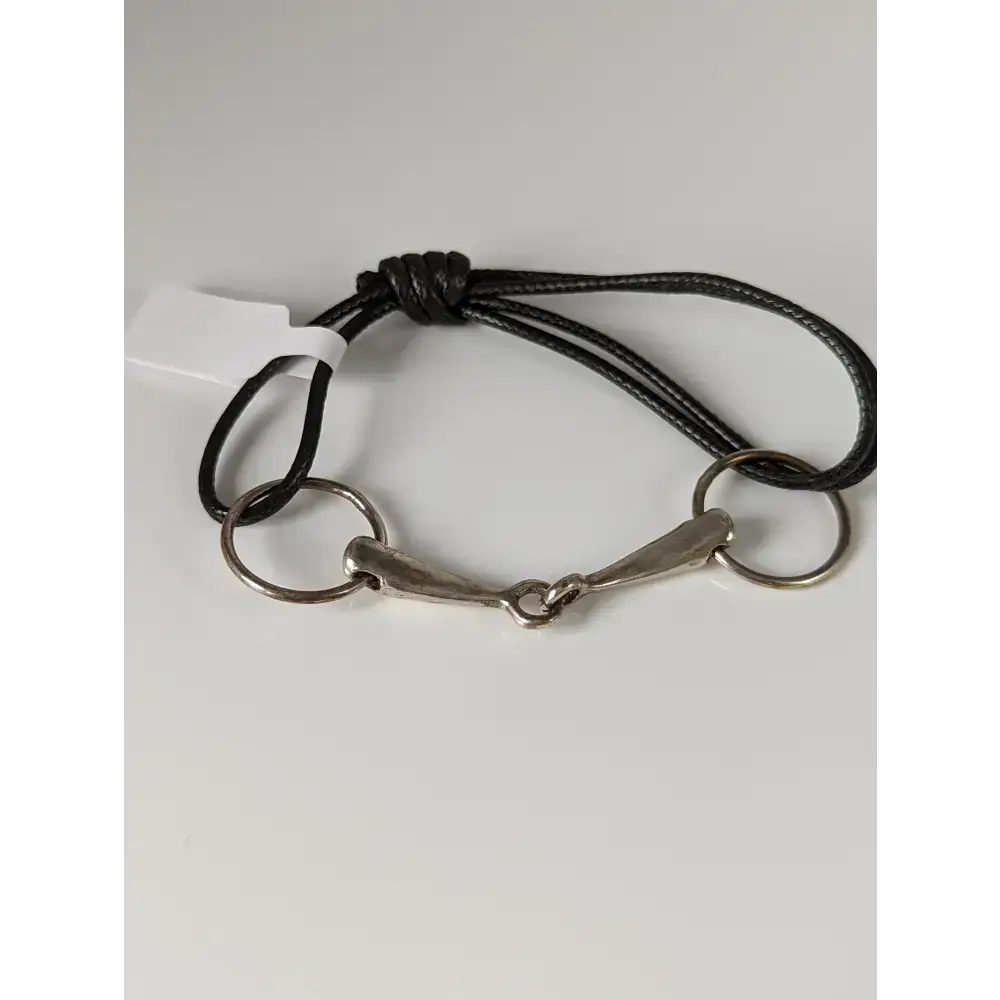 Silver Steed Leather Silver Snaffle Cord Bracelet Dark Brown Bracelets
