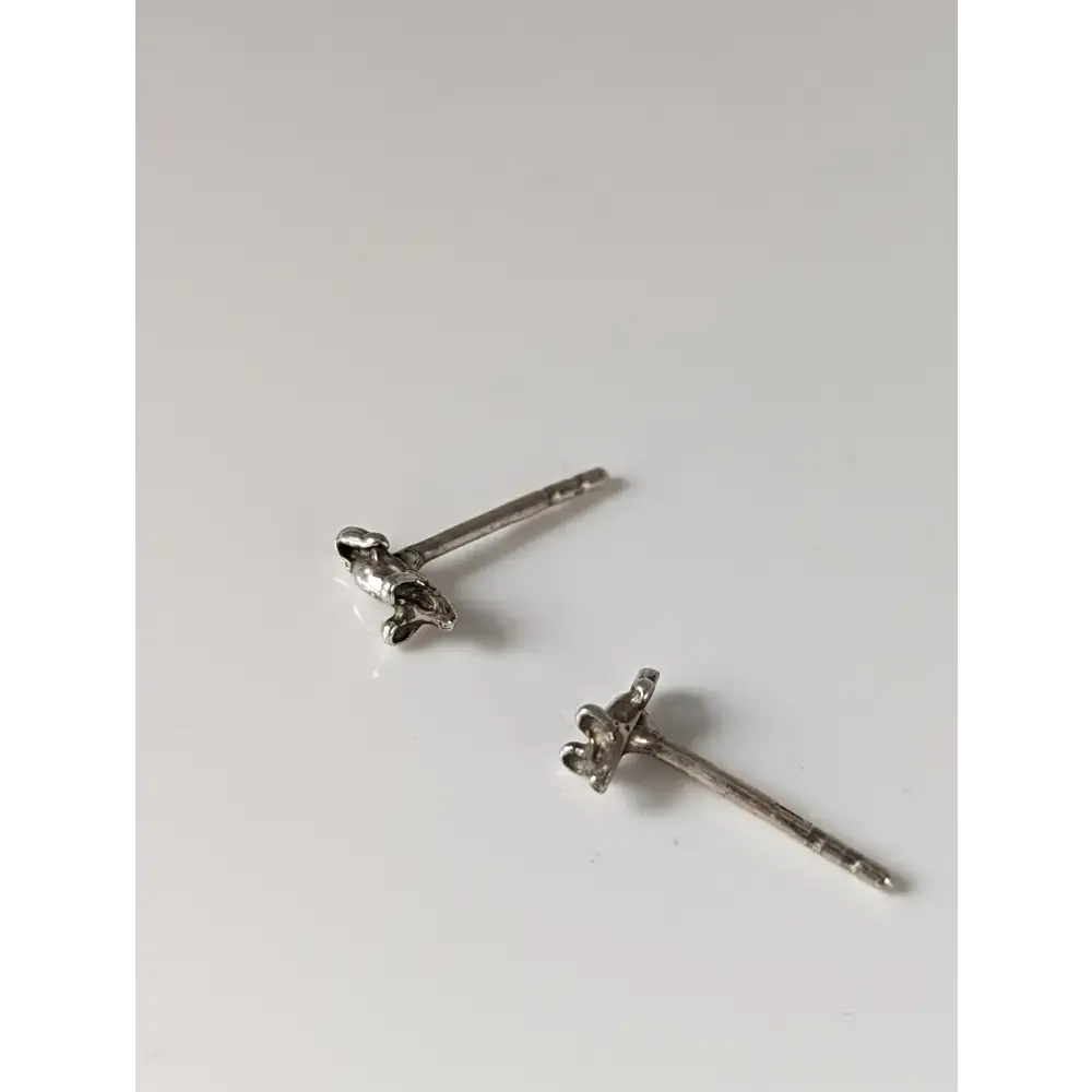 Silver Steed Mouse Stud Earrings Earrings